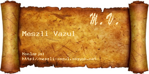 Meszli Vazul névjegykártya